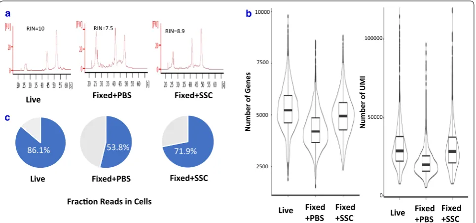 Fig. 4 RNA quality and sequencing performance also improved in methanol-fixed KLM1 cells resuspended in SSC