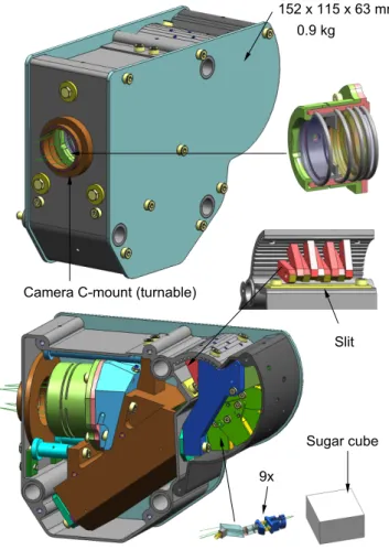 Figure 2.4: Multiple views of the mechanical design of the SPEX prototype.