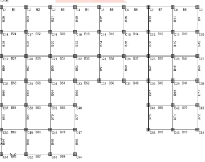 Figure 1 Plan of framed structure 