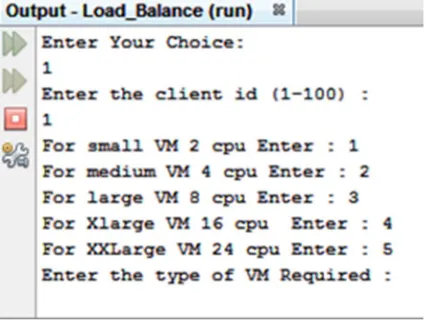 Figure 5: Allocation of resources for client id 1 