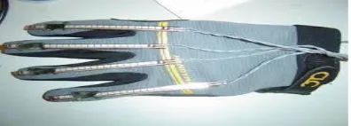 Fig 1.2 : Hand gloves with flex sensors 