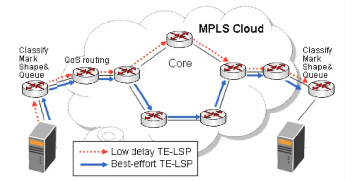 Figure 6. DiffServ-Aware MPLS Traffic Engineering (DS-TE) 