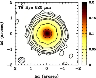 Fig. 1. Image of the 820 µm (365.5 GHz) continuum of TW Hya based on data set 2011.0.00340.S