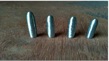 Fig 2: wear test pins extracted from hardfaced plate 
