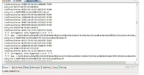 Fig 7 Simics window with debug script for SPI 