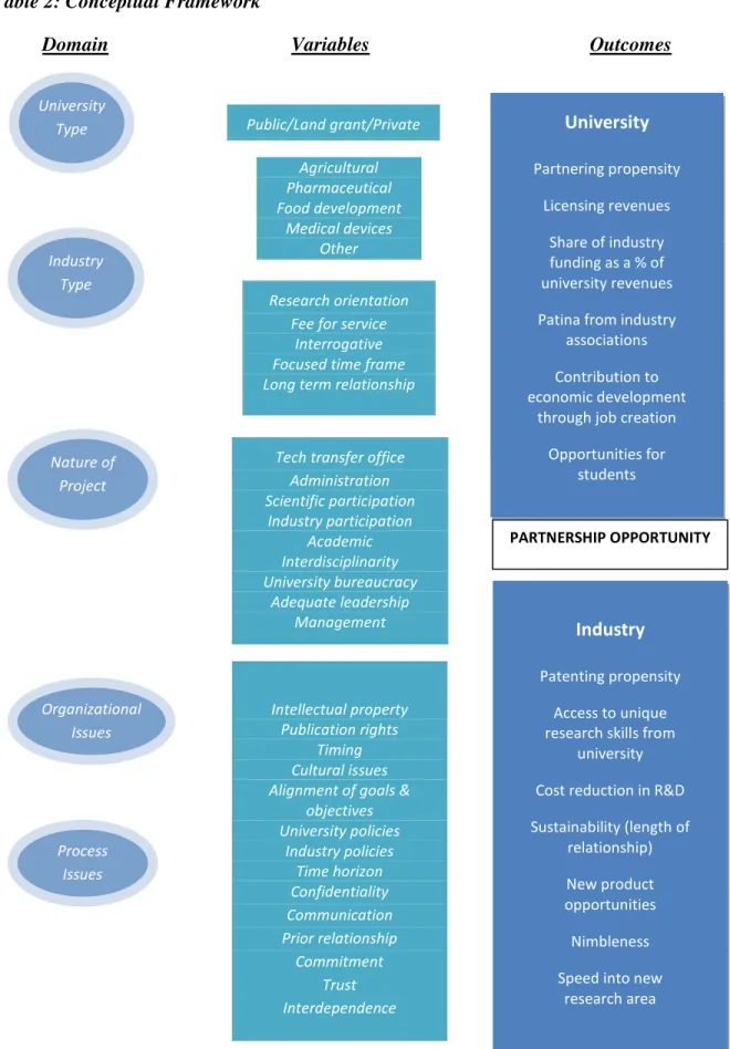 Table 2: Conceptual Framework
