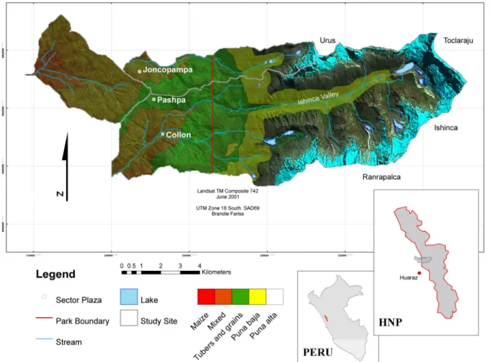 Figure 2.2:  Land use zones in the indigenous community of Tupac Yupanqui, emphasizing the extent of land managed by Collón and Pashpa