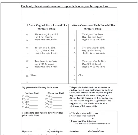 Figure 1 PinC program individualised plan of postnatal care.
