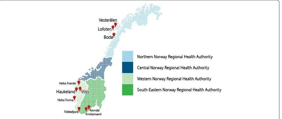 Figure 1 Hospitals with telestroke in Norway by Jarl-Stian Olsen, NST.