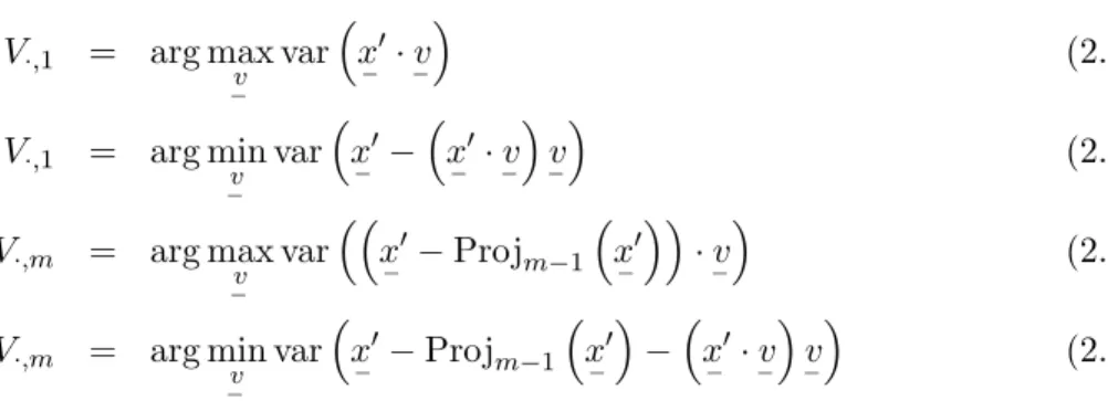 Figure 2.2: Principal component analysis of a toy data set. Figure 2.2(a) shows a scatter plot of points in 3 dimensions