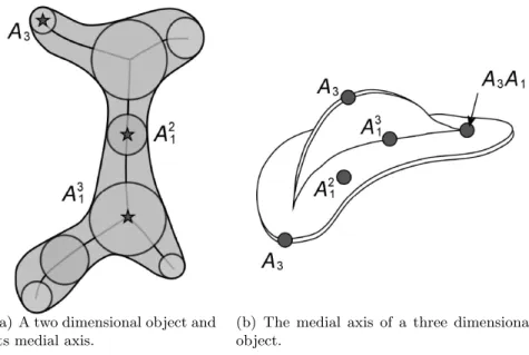 Figure 2.4: Medial geometry. Generic contact points on medial axes are shown. These figures have been reproduced from [93] with permission from the author.