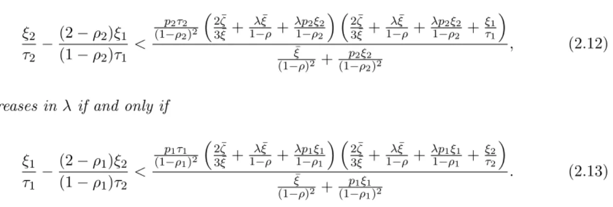 Figure 2.2 provides plots of how A and B change with respect to p 1 . We assume that the service times are exponentially distributed, and τ 1 = 1.