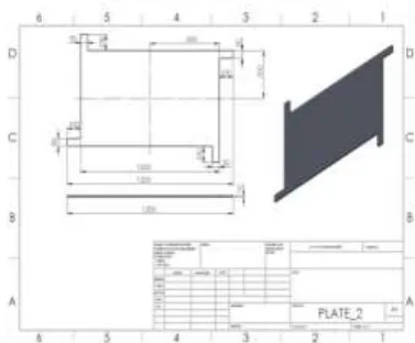 Figure 5.16 shows the cad model of a free-free rectangular plate with appendages with dimensions 1000mm×600mm×10mm and  with appendages dimensions 100mm×50mm Figure: Seventh mode shape of a free-free rectangular plate with appendages 