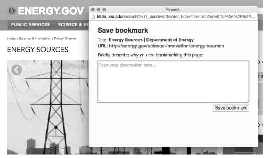 Figure 8. Screenshot of Bookmarking Process 