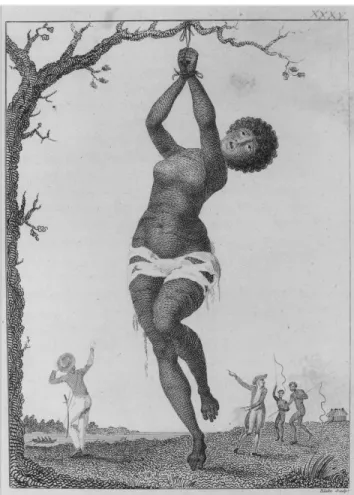 Figure 5.1: William Blake, “Flagellation of a Female Samboe Slave” (copper  engraving)