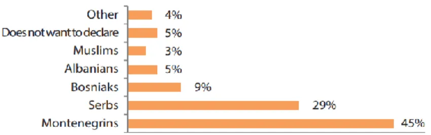 Figure 3: The Ethnic Structure of Montenegro (Source: MONSTAT, 2015) 