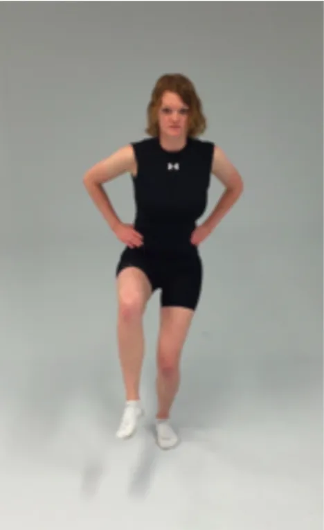 Figure 3.9 Frontal view of single leg squat assessment.  