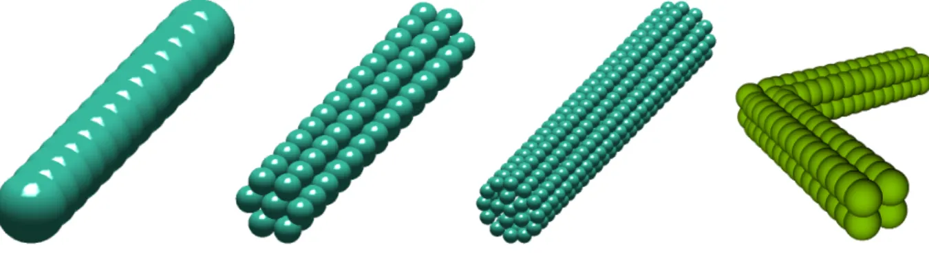 Figure 1: Rigid multiblob models of colloidal particles manufactured in recent experimental work.