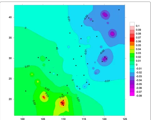 Fig. 4 Genetic landscape shape plot showing patterns of spatial genetic distance for 34 populations of Ae