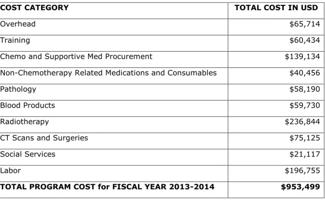 Figure 1 presents the proportions of cost by category. 
