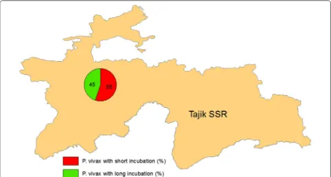 Fig. 3 Ratio of Plasmodium vivax short incubation to long incubation (Republic of Tajikistan 1990 and 2000s)