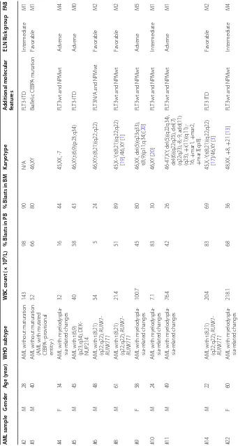 Table 1 AML patients’ information