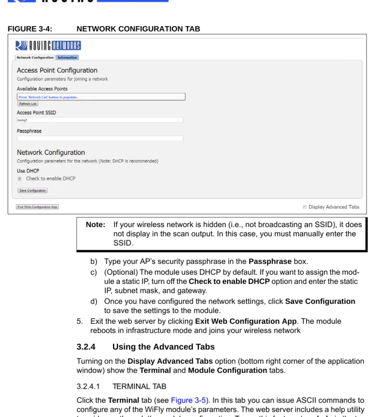FIGURE 3-4: NETWORK CONFIGURATION TAB