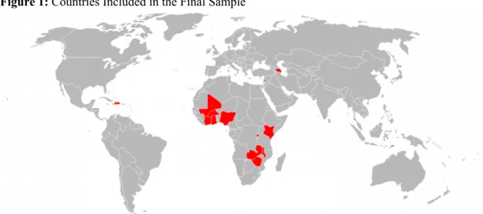 Figure 1: Countries Included in the Final Sample 