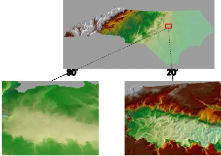 Figure 1.3: DEM Spatial Resolution - NC DOT 80 ft  vs. NCFMP 20 ft . 