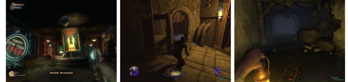 Figure 1.1: Examples of video games with gameplay that stands to benefit from sound propagation effects