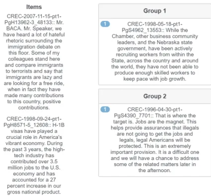 Figure 3.1: Example Screen shot of the Clustering Process