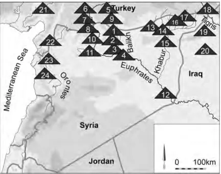 Fig. 1. Map of Upper Mesopotamia showing the locations of some major Late Neolithic sites