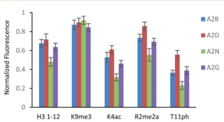 Table 1 Histone H3 1 –12 peptide analytes bearing single modiﬁca- modiﬁca-tions (underlined)