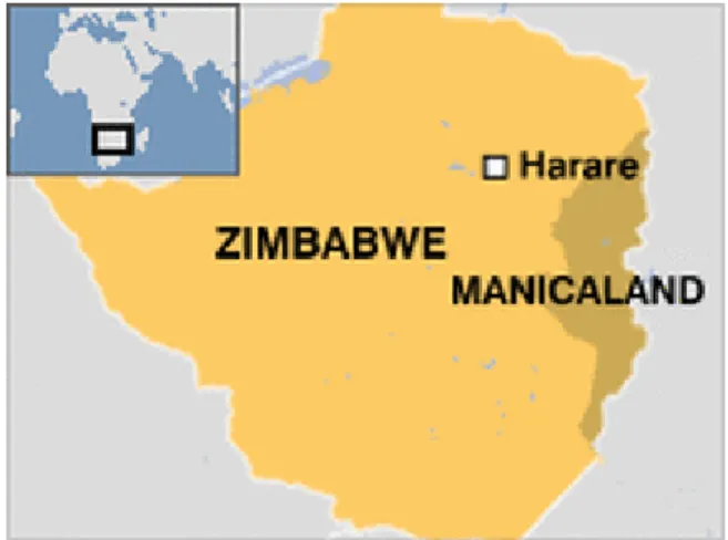 Figure 1.3. Map of Manicaland, Zimbabwe 