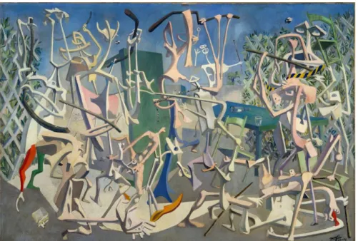 Fig. 17. Antoine Mayo, Coups de Bâtons, 1937, oil on canvas, 167x243 cm, (Milan, Private  Collection) 