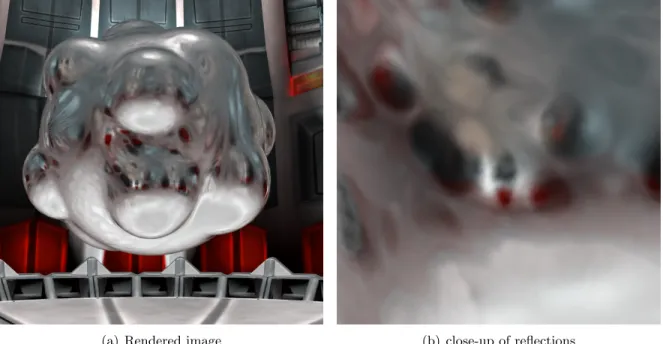 Figure 2.8: An object rendered with glossy reflections by filtering a dynamic environment map with a spatially varying kernel size