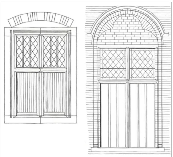 Figure 15: Two different forms of the “kruiskozijn” or cross-window (Janse 1971, 37-38)