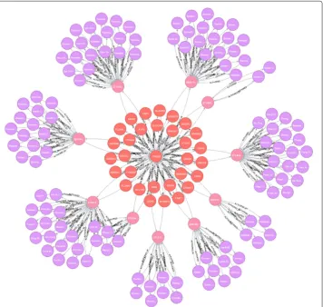 Fig. 2 TREM2 molecule and its partial neighborhood: related molecules, publications, and authors