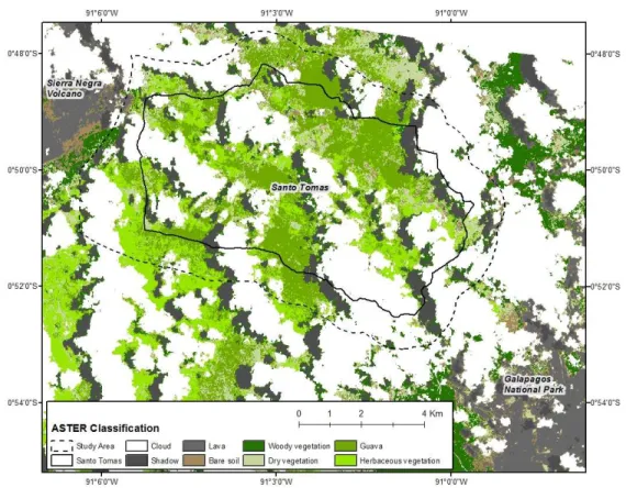 Figure 2.2  ASTER-based LULC classification (2005) of the study area generated for in situ data collection 