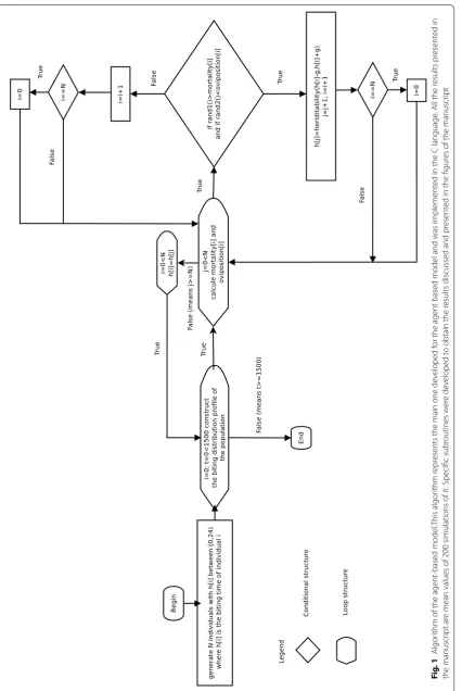 Fig. 1 Algorithm of the agent-based model.This algorithm represents the main one developed for the agent based model and was implemented in the C language