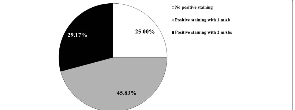 Figure 2 Percentages of DLBCL samples showing evidence of positive staining upon incubation with CTA specific mAbs