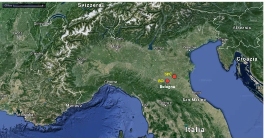 Figure 1. Location of the sampling sites in the Po Valley.