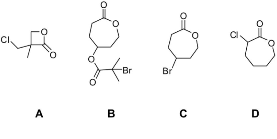 Figure 1.5.  Halogen-containing lactone monomers 