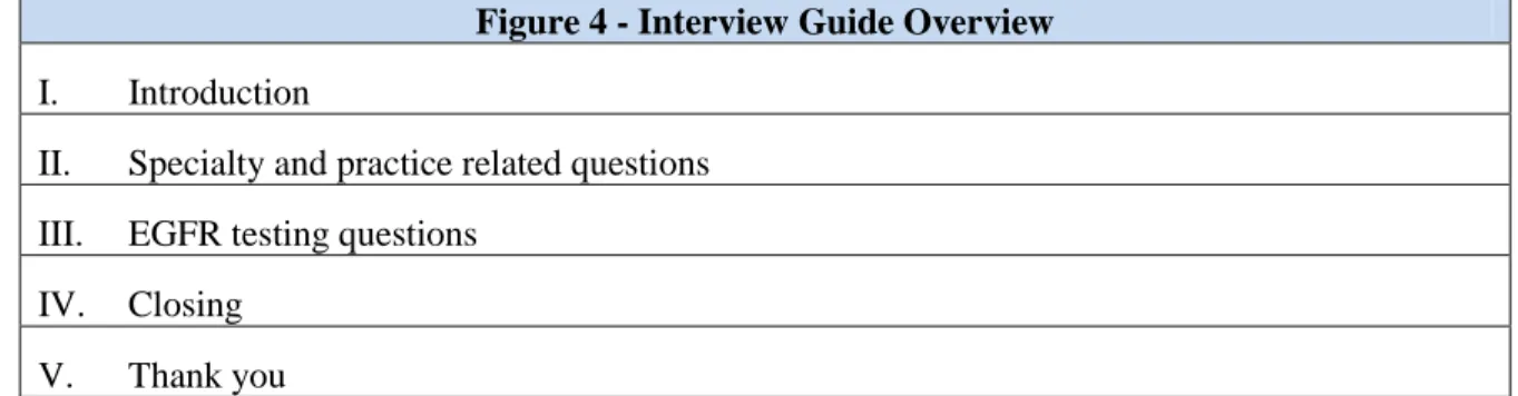 Figure 4 - Interview Guide Overview  I.  Introduction 