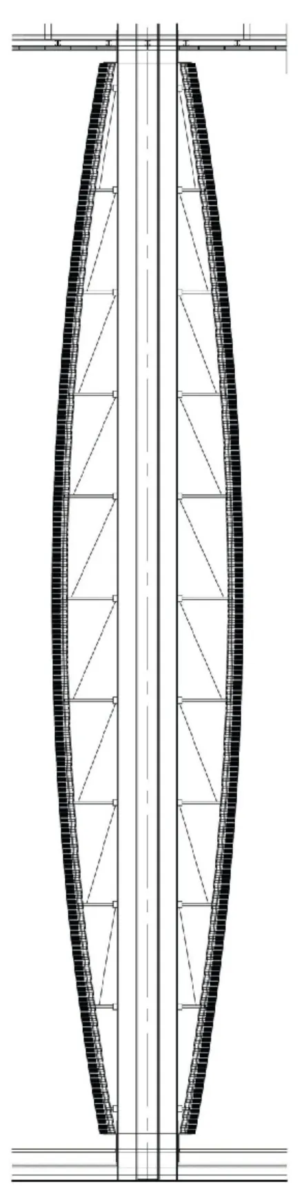 Figure 6. Mario Botta Architetto/Wagner Murray Architects, section drawing through  column 