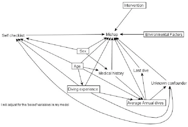 Figure 3.2: Directed Acyclic Graph for the effect of self-checklist on mishaps 