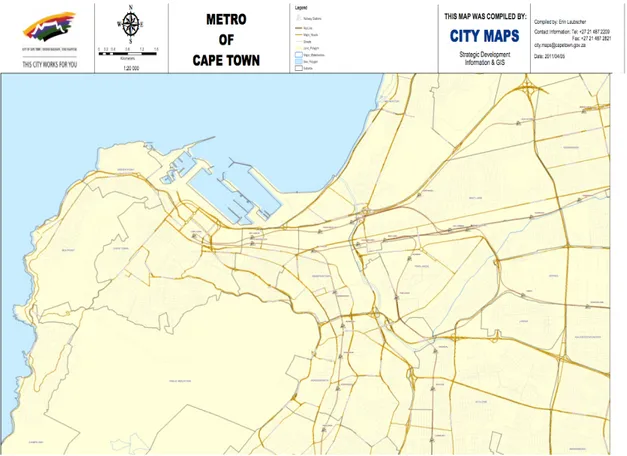 Figure 1. Map of Cape Town (Source: City of Cape Town 2011) 