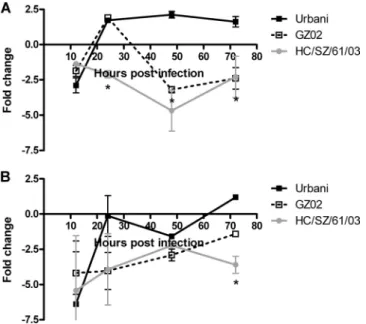 FIG. 4. Global gene expression profiles show a prominent kinetic difference in gene expression, with aged mice initiating an earlier gene transcription response to viral infection than young mice