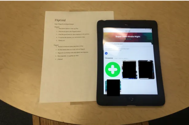 Figure 3: Flipgrid app and instructions 