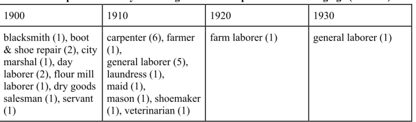 Table 3. Occupations held by monolingual German speakers of working age (14 to 65) 